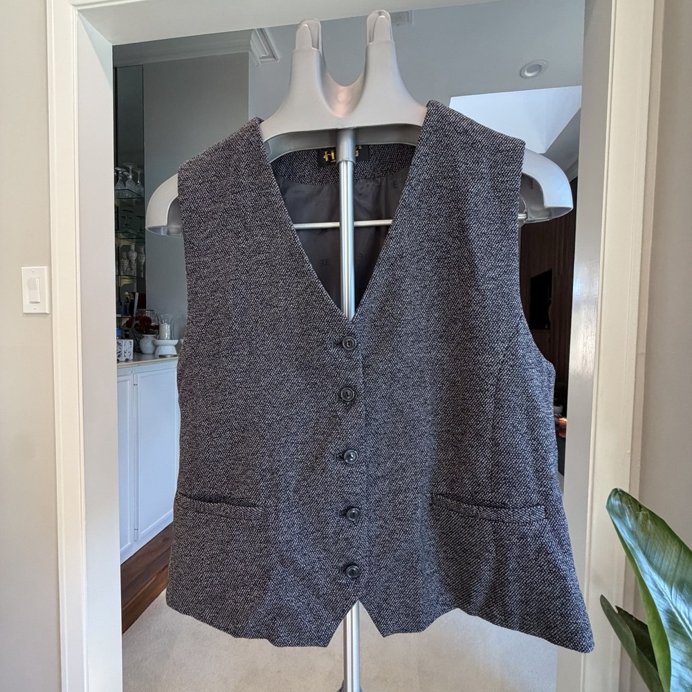 Vintage Vest Tweed Button Up Lined Men's One Size Lined Functional Pockets